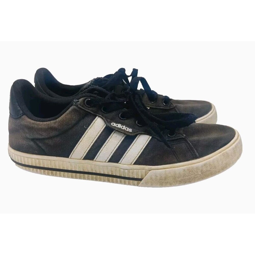 Adidas Daily 3.0 Black White Sneakers Mens Sz 6 Classic 3 Stripe Look Broken In
